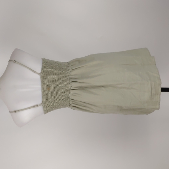 Piping Hot Women's Dress Size 10 Green A-Line Adjustable Straps Shirring Buttons - Picture 12 of 16